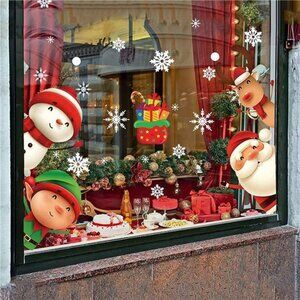 82PCS Christmas Snowflake & Holiday Window Clings